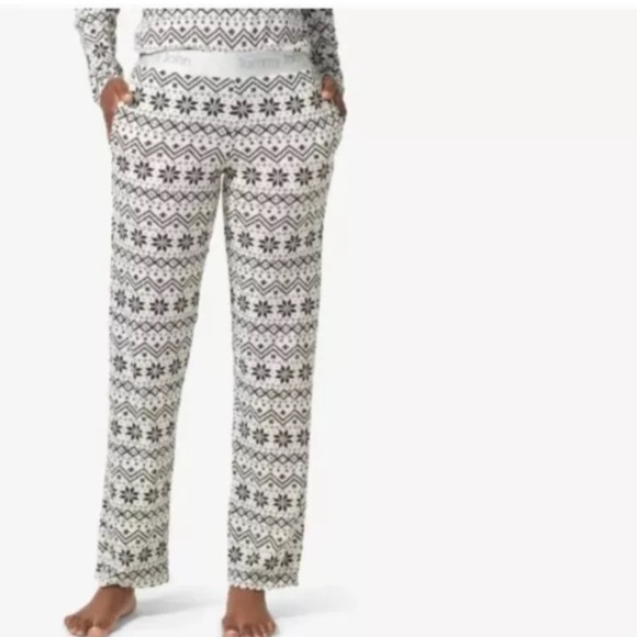 Tommy John second skin pj set in coconut milk/vintage holiday sweater size small - Picture 3 of 10